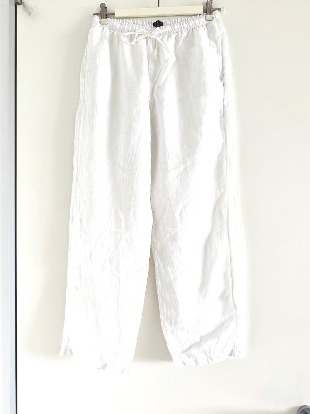J. Crew White Wide-Leg Drawstring Pants - Picture 3 of 8